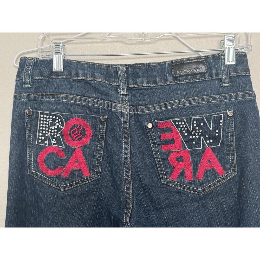 Rocawear Classic Women‎ Denim Jeans Pants 7 Glam Bling Embellished - Picture 6 of 13